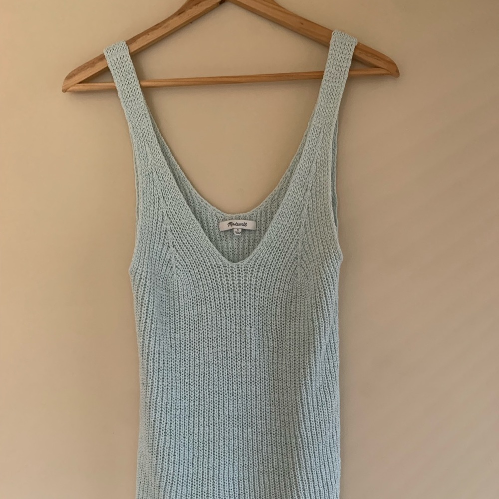 Madewell Powder Blue Knit V Neck Tank Top
